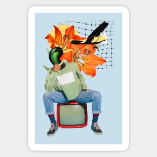 Duck Human sitting on Television Sticker